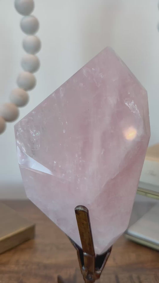 Rose Quartz Freeform on Stand